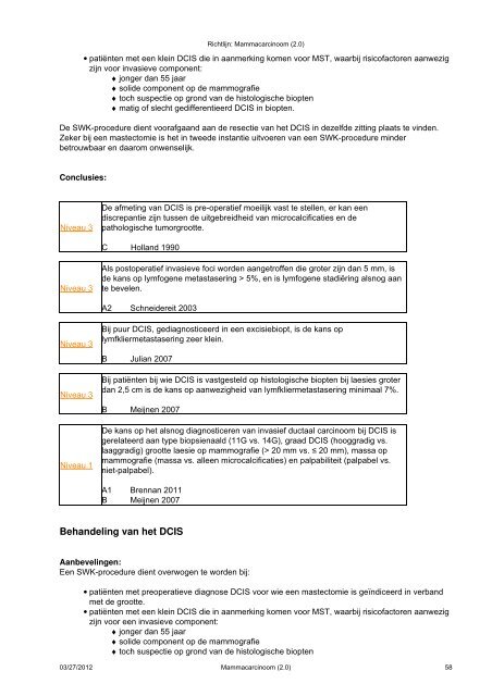 Richtlijn: Mammacarcinoom (2.0) - Kwaliteitskoepel