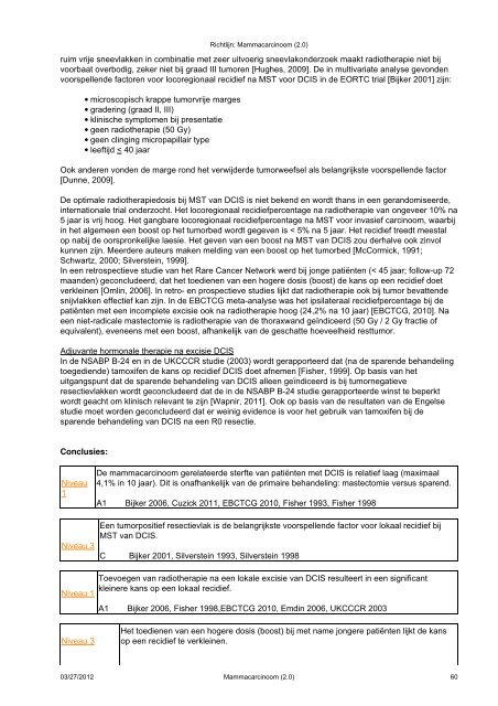 Richtlijn: Mammacarcinoom (2.0) - Kwaliteitskoepel