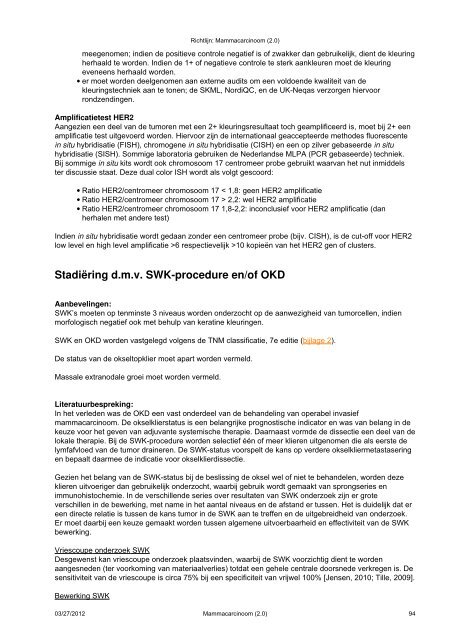 Richtlijn: Mammacarcinoom (2.0) - Kwaliteitskoepel