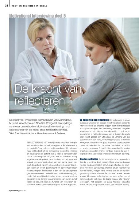 De kracht van reflecteren - Trainingen Motivational Interviewing