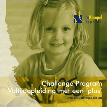 Challenge Program Voltijdopleiding met een 'plus' - Hogeschool de ...