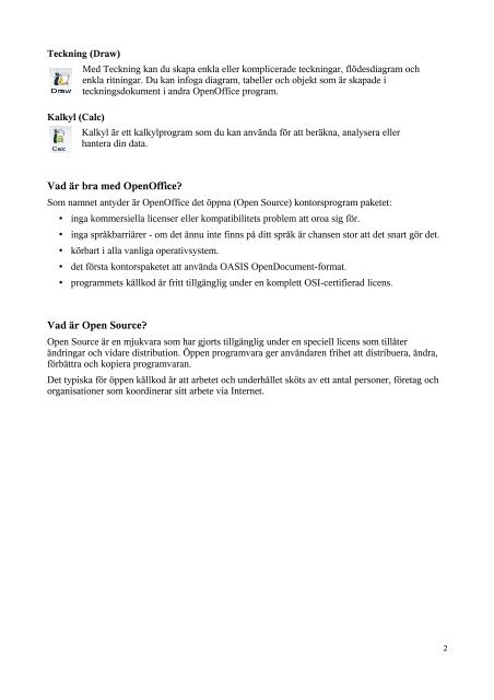 Manual OpenOffice på svenska