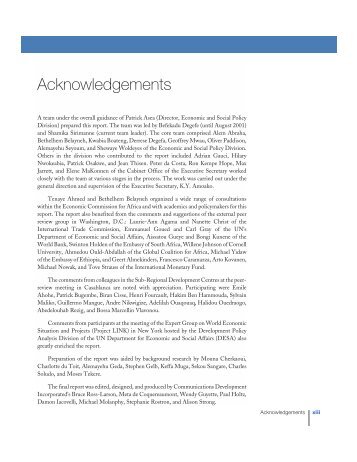 Acknowledgements - Economic Commission for Africa