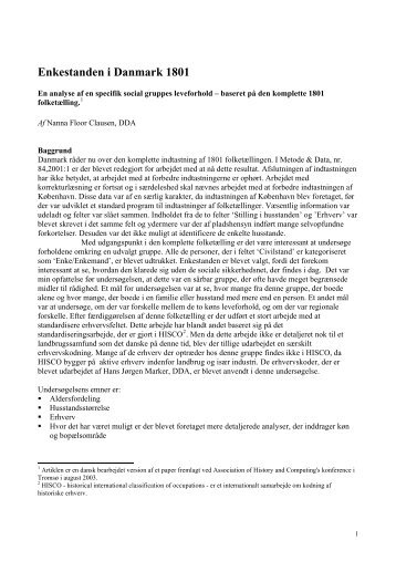 Enkestanden i Danmark 1801 - Dansk Demografisk Database