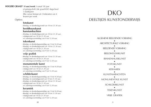 Brochure DKO - Academie voor Beeldende Kunsten Aalst