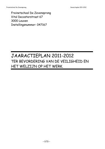 JAARACTIEPLAN 2011-2012 - De Zevensprong