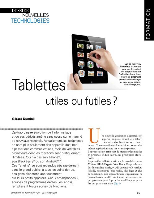 tablettes numériques - Information dentaire
