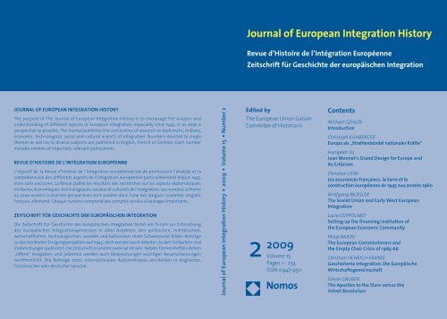 Journal of European Integration History - Centre d'études et de ...