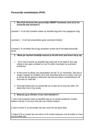 Persoonlijk ontwikkelplan (POP) - DeDS