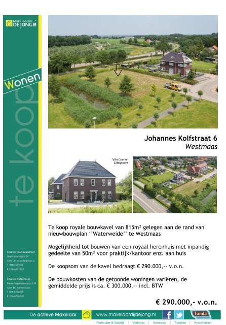 Johannes Kolfstraat 6 Westmaas - Makelaardij de Jong