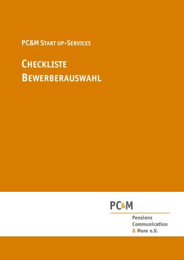 PC&M-Checkliste "Bewerber-Beurteilung" - Pensions ...