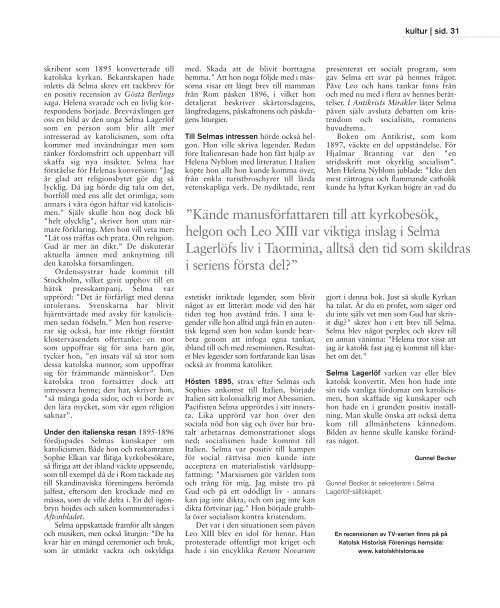 Om oss i Katolskt magasinet 2009/2 sid. 7-11 (.PDF) - Sankt ...
