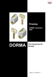 Prislista - Dorma