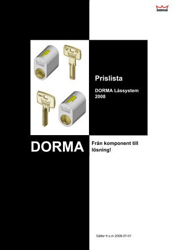 Prislista - Dorma