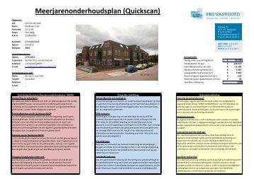 MJOP quickscan (voorbeeld) - PBS Vastgoed