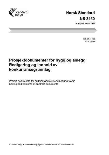 Prosjektdokumenter for bygg og anlegg Redigering og innhold av ...