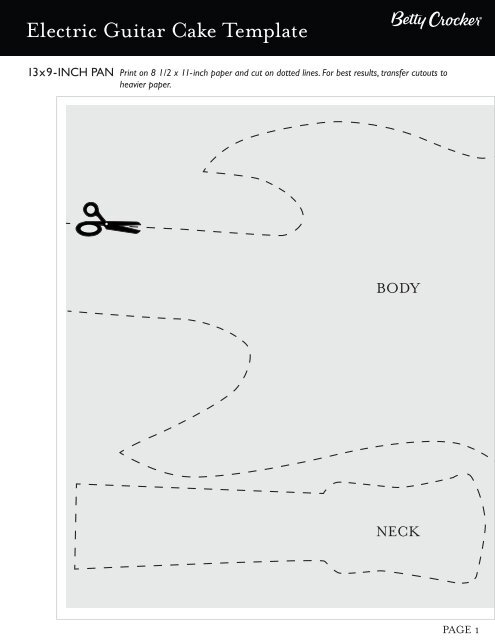 Template ng Electric Guitar Cake - BettyTemplate ng Electric Guitar Cake - Betty  