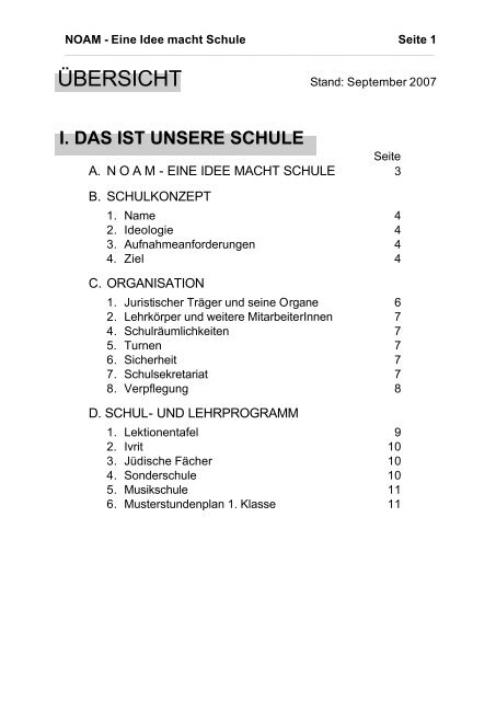 Schuldokumentation - Jüdische Schule NOAM