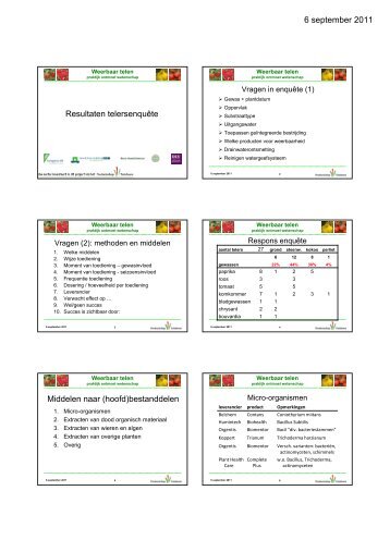 Presentatie resultaten telersenquête - DLV Plant