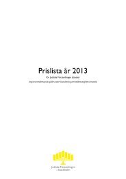 Prislista år 2013 - Judiska Församlingen i Stockholm