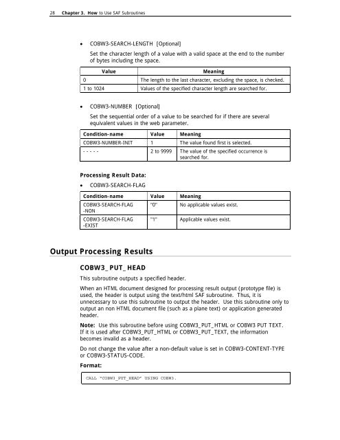 NetCOBOL for SPARC Architecture SAF Subroutines User's Guide