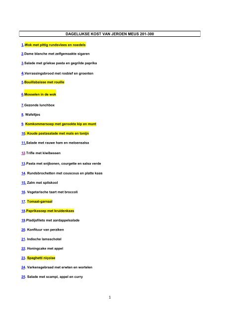 DAGELIJKSE KOST VAN JEROEN MEUS 201-300