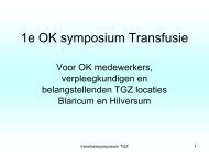 1e OK symposium Transfusie - Tergooi