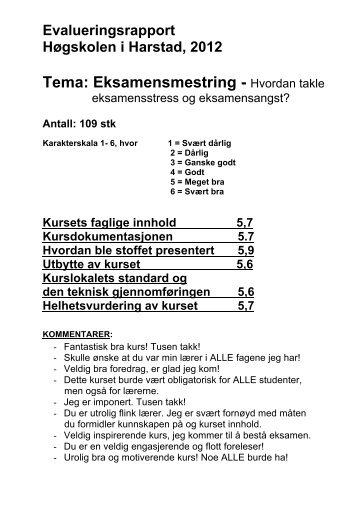 Tema: Eksamensmestring - Hvordan takle - Arvid Urke