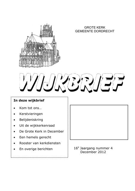 Wijkbrief december 2012 - Grote Kerk Dordrecht