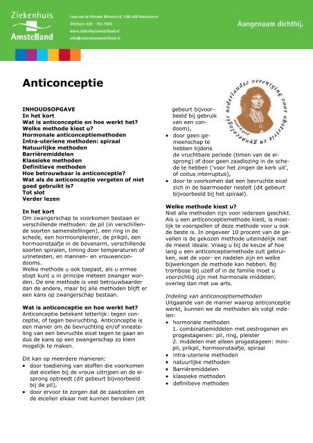 2030 Anticonceptie - Ziekenhuis Amstelland