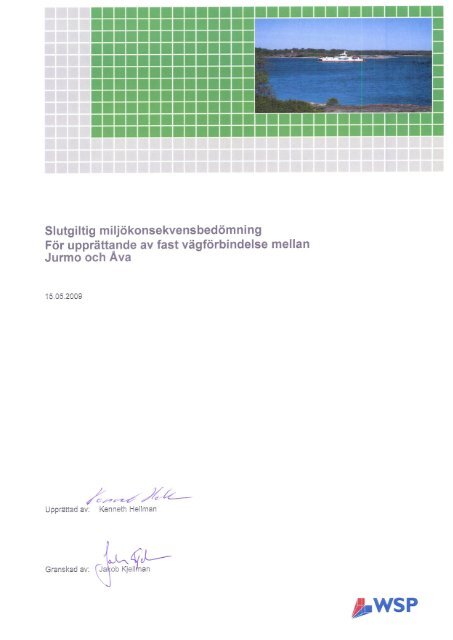 Trafik - Jurmo-Åva slutgillig miljökonsekvensbedömning - Ålands ...