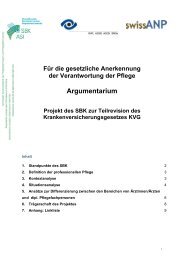 Argumentarium - Schweizer Berufsverband der Pflegefachfrauen und