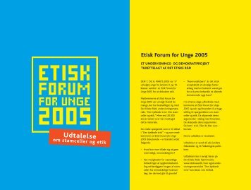 Etisk Forum for Unge 2005 - Det Etiske Råd