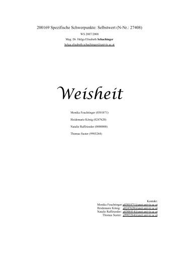 Weisheit - bei Helga Schachinger