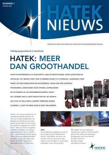 Hatek Nieuws Nr 1 Editie Nr 1 - Hatek Lastechniek