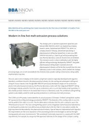 Modern in-line hot-melt extrusion process solutions - BBA Innova