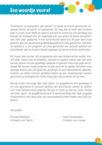Een woordje vooraf - Gemeente Zandhoven
