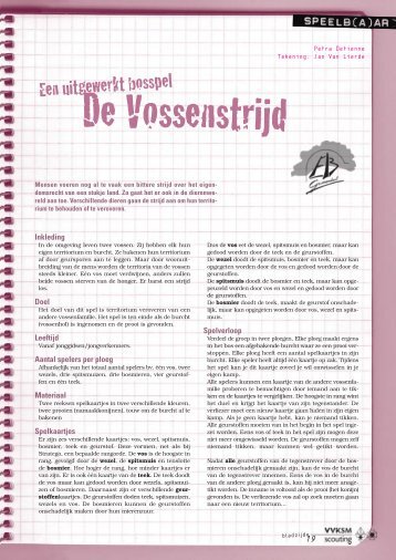 Een uitgewerkt bosspel: De Vossenstrijd - Scouts en Gidsen ...