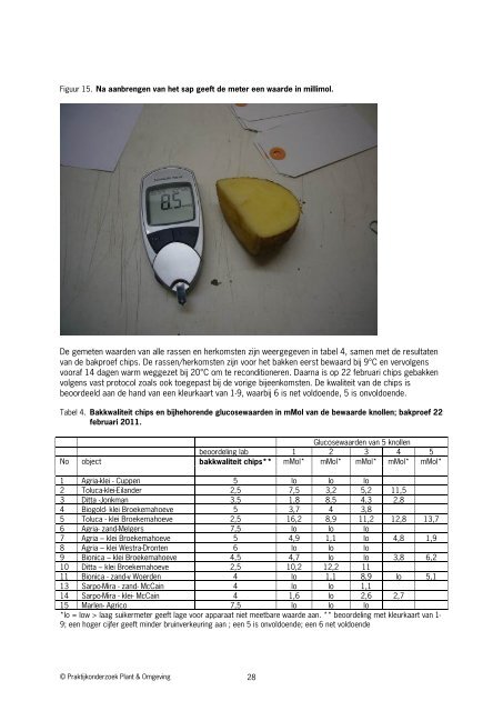 Geschiktheid biologische aardappelrassen voor biofrites en biochips