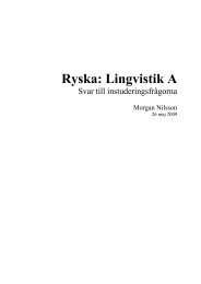 Ryska: Lingvistik A - Morgan Nilsson
