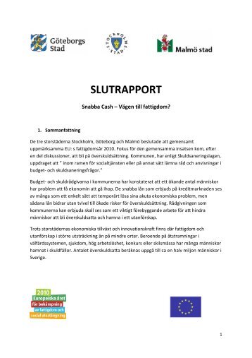 Slutrapport till Sensus (PDF 0,18 Mbytes, öppnas i nytt ... - Göteborg