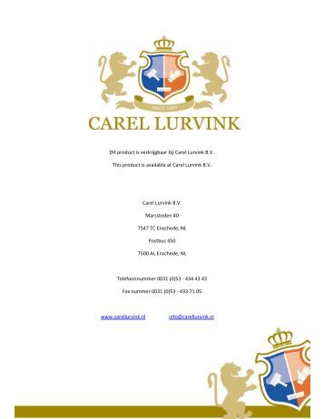 Productblad - Carel Lurvink