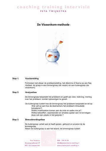 De Vissenkom-methode - Peta Twijnstra coaching training intervisie