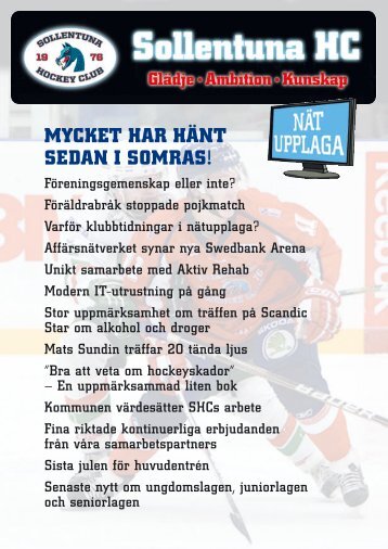 Varför klubbtidningar i nätupplaga? - Sollentuna HC