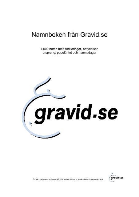 Namnboken från Gravid.se