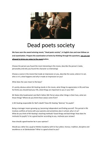 Wordlist for Dead Poets Society