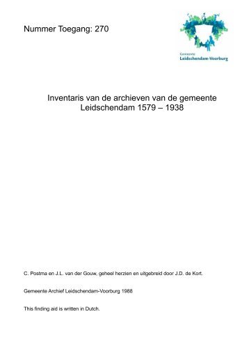 Inventaris van de archieven van de gemeente Leidschendam 1579