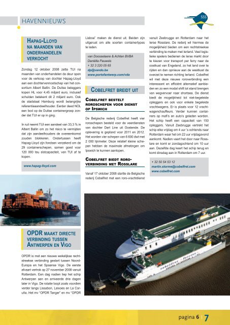 Nieuwsbrief 31 (1.840 KB) - Shortsea Shipping Vlaanderen