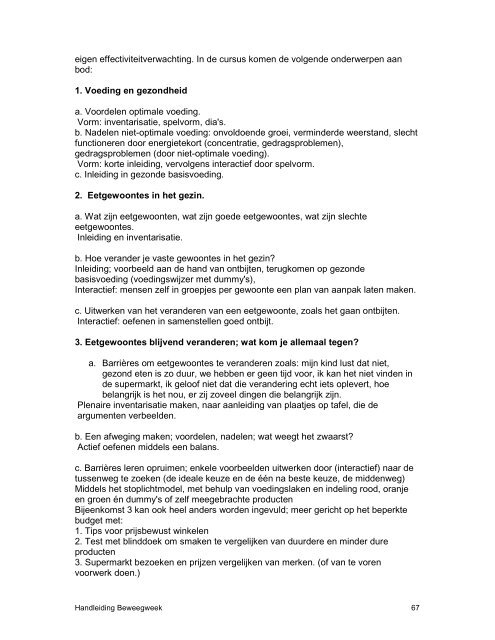 eigen effectiviteitverwac