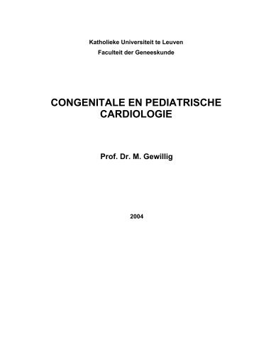 CONGENITALE EN PEDIATRISCHE CARDIOLOGIE - UZ Leuven